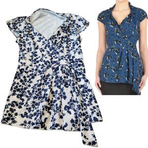 Eshakti Faux Wrap Floral Crepe Blouse
